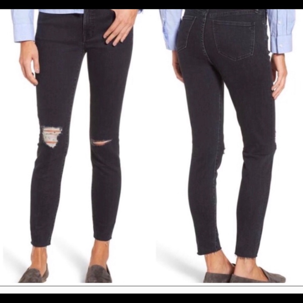 Madewell like new 9” high-rise skinny black jeans
